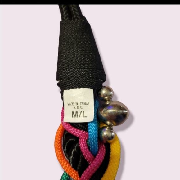 Retro 80's VNTG Beaded braided rope belt M/L - Picture 3 of 4